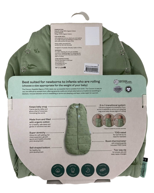 secondhand ErgoPouch Cocoon Swaddle Bag, 2.5 TOG, 0-3M, Sage