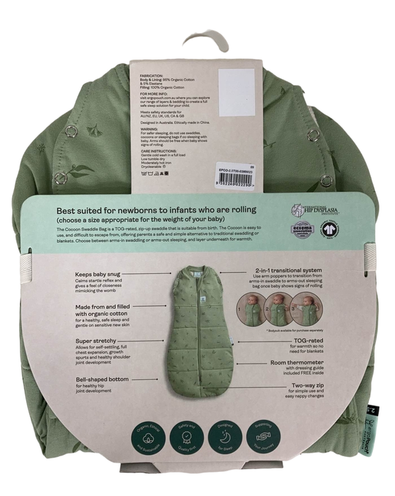 secondhand ErgoPouch Cocoon Swaddle Bag, 2.5 TOG, 0-3M, Sage