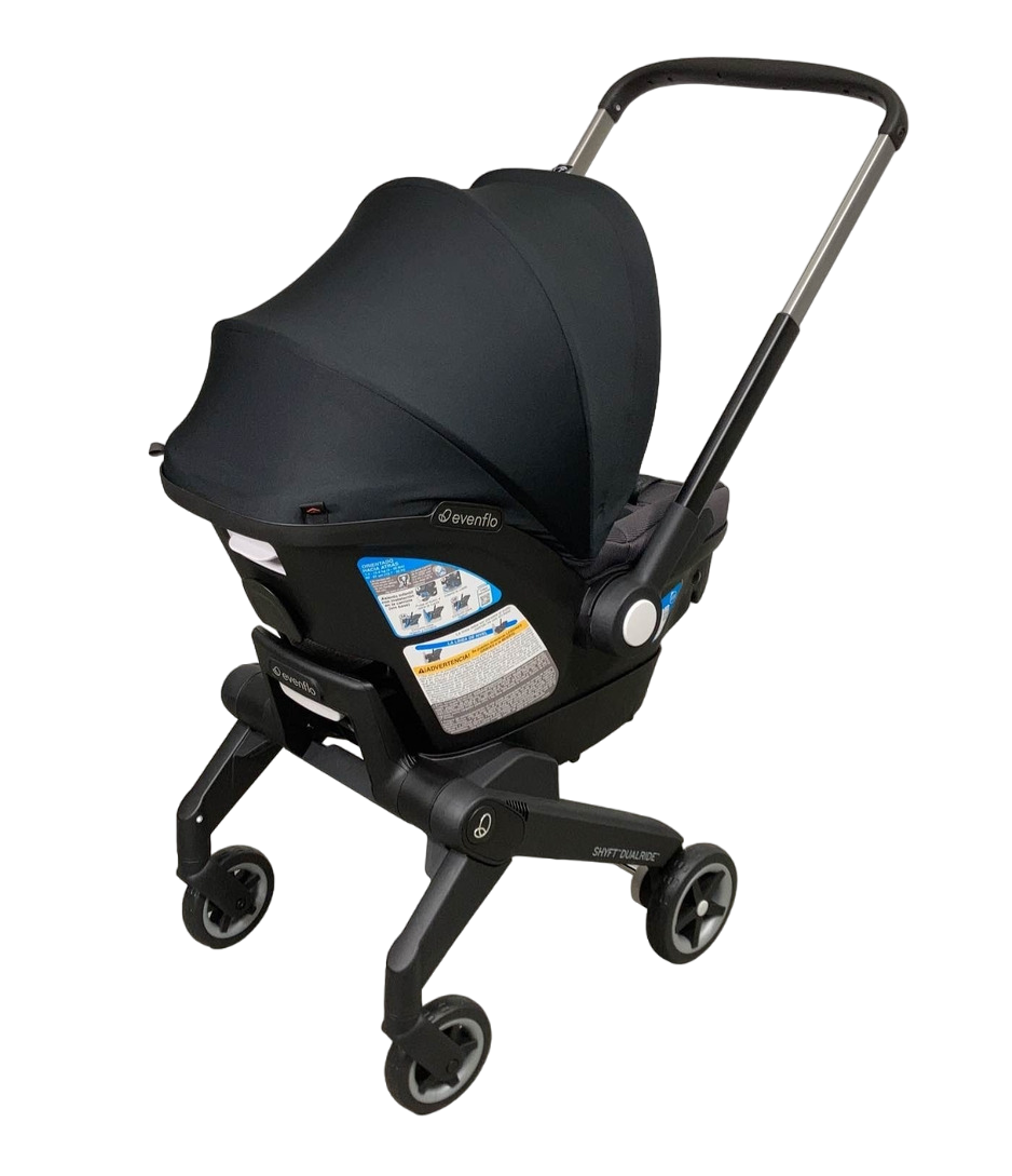 Evenflo Shyft Dual Ride Infant Car Seat Stroller Combo, 2023, Boone Gr