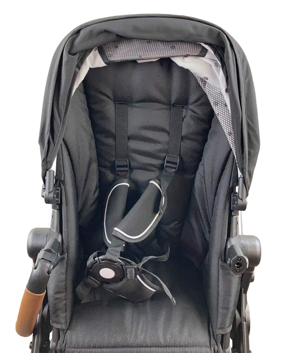 Mockingbird Single to Double 2.0 Stroller with Accessories, 2023, Silver with Penny Leather, Watercolor Drops, Black