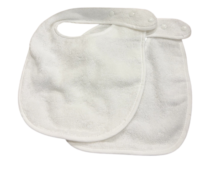 Shop Lil Weezie Baby Bibs Pair, White on White at GoodBuy Gear