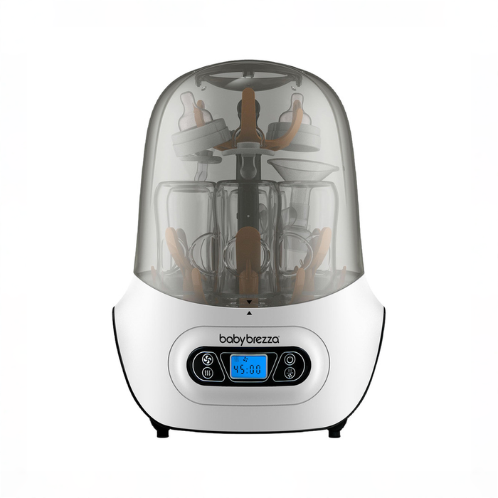 Shop Baby Brezza One Step Baby Bottle Sanitizer and Dryer (Steam Sterilizer), White on Black at GoodBuy Gear