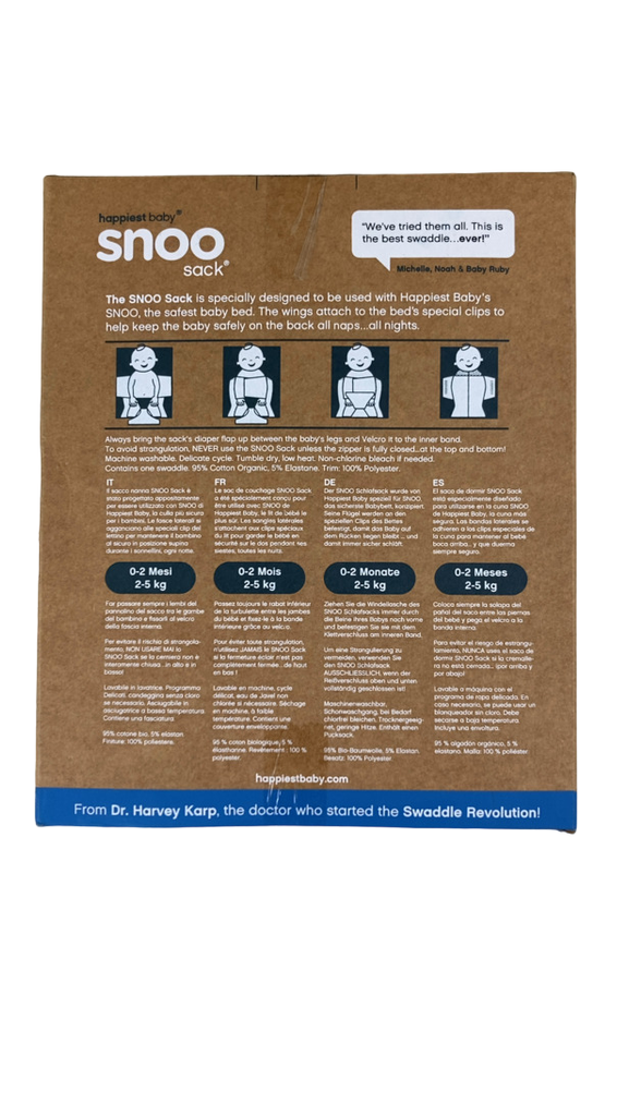 Happiest Baby SNOO Sack, Graphite Stars, Small (512 lbs)