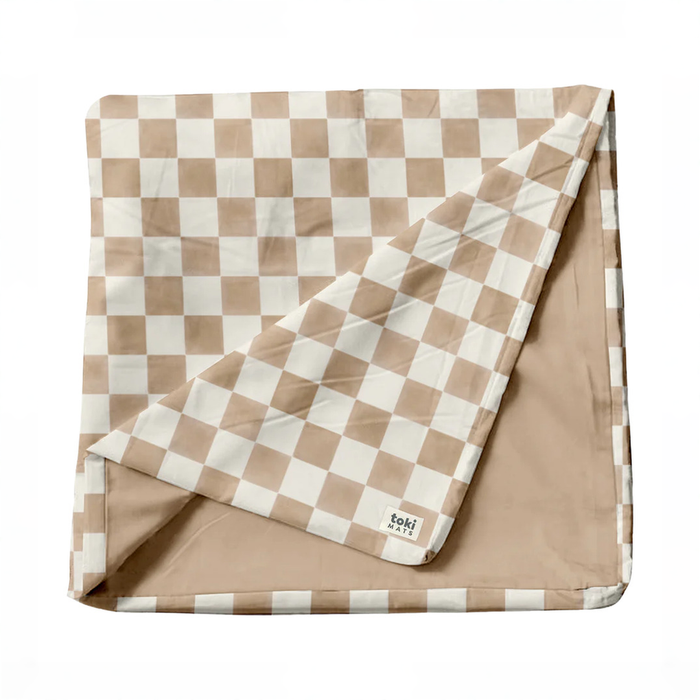 Shop Toki Kids Standard Mat Cover 40" x 40", Checker Toffee at GoodBuy Gear