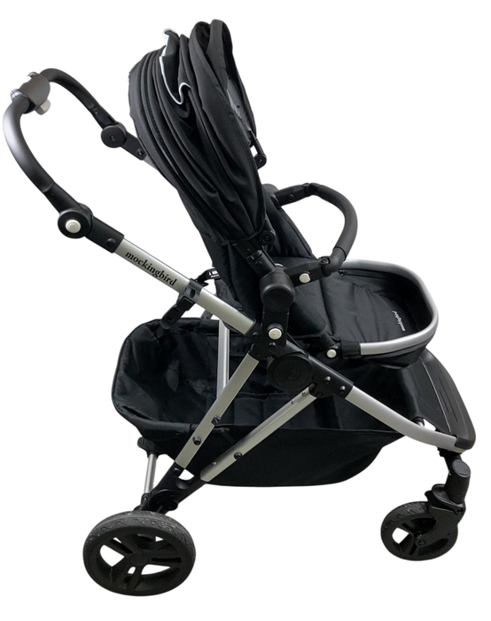 Shop Mockingbird Single to Double 2.0 Stroller, 2024, Black, Silver With Black Leather, Watercolor Drops at GoodBuy Gear
