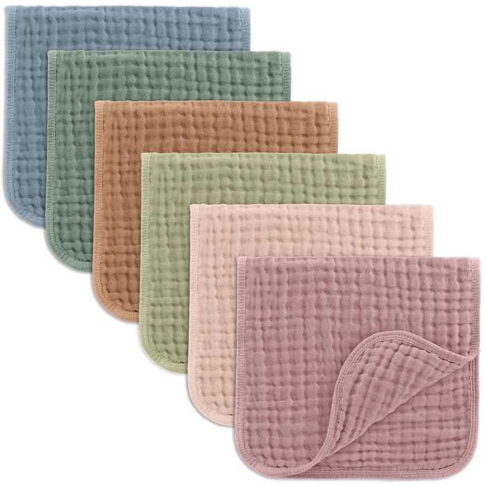 Comfy Cubs Cotton Muslin Burp Cloths Set, Multicolor, 10 Pack, Muslin