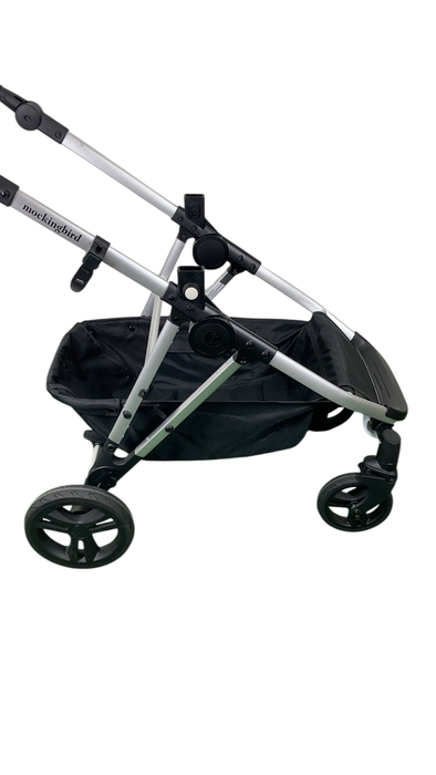 Shop Mockingbird 2.0 Single to Double Stroller Frame, 2024, Silver With Black Leather at GoodBuy Gear