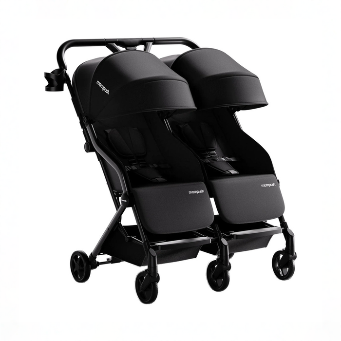 Shop Mompush Lithe Double Stroller, 2026, Black at GoodBuy Gear
