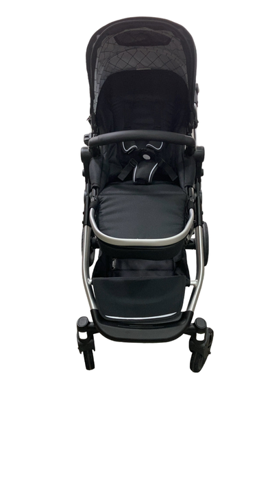 Shop Mockingbird Single to Double 2.0 Stroller, 2024, Black, Silver With Black Leather, Windowpane at GoodBuy Gear