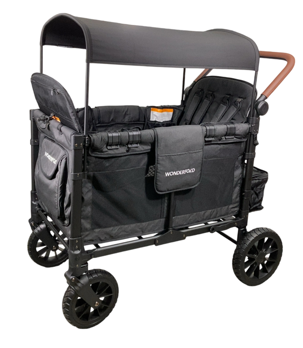 Wonderfold W4 Luxe Quad Stroller Wagon, 2024, Volcanic Black