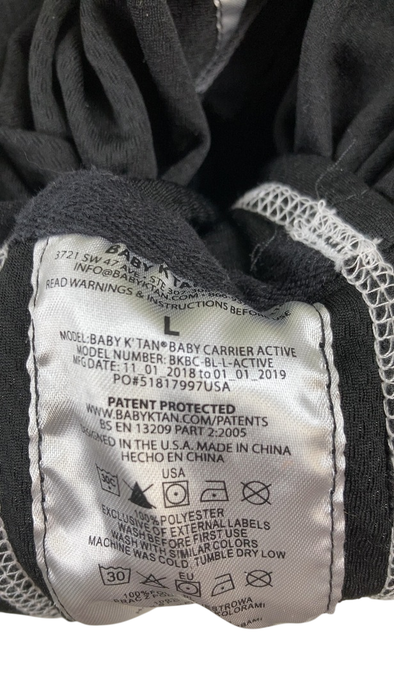 Shop Baby K'tan Active Baby Carrier, Black, Large at GoodBuy Gear