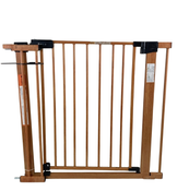 Shop BABELIO Pressure Mounted Metal Baby Gate, 1 Piece, Door, Wood Pattern at GoodBuy Gear