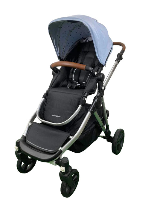 Mockingbird Single to Double 2.0 Stroller, Sky, Watercolor Drops, Silver With Penny Leather, 2025