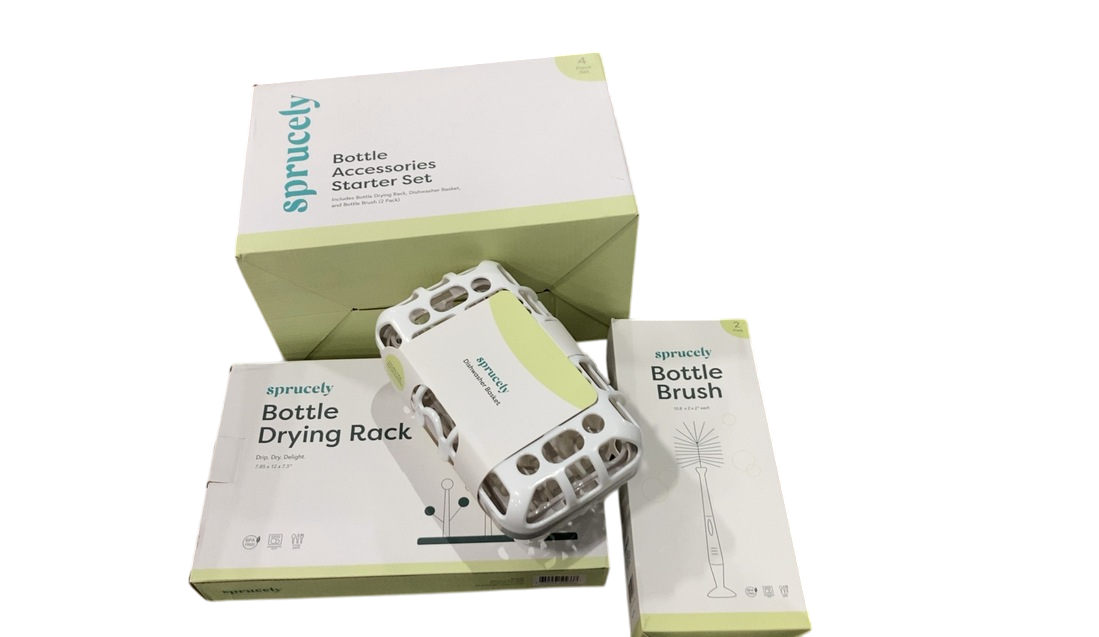 Shop Sprucely Bottle Accessories Starter Set, White/Sage at GoodBuy Gear