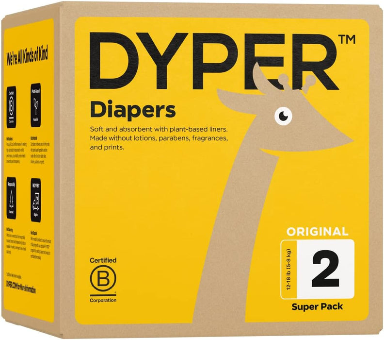 DYPER Bamboo Diaper Box, 2, 12-18 lbs, 192 count