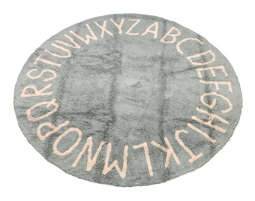 Shop Lorena Canals Round ABC Washable Rug 5', Vintage Blue at GoodBuy Gear