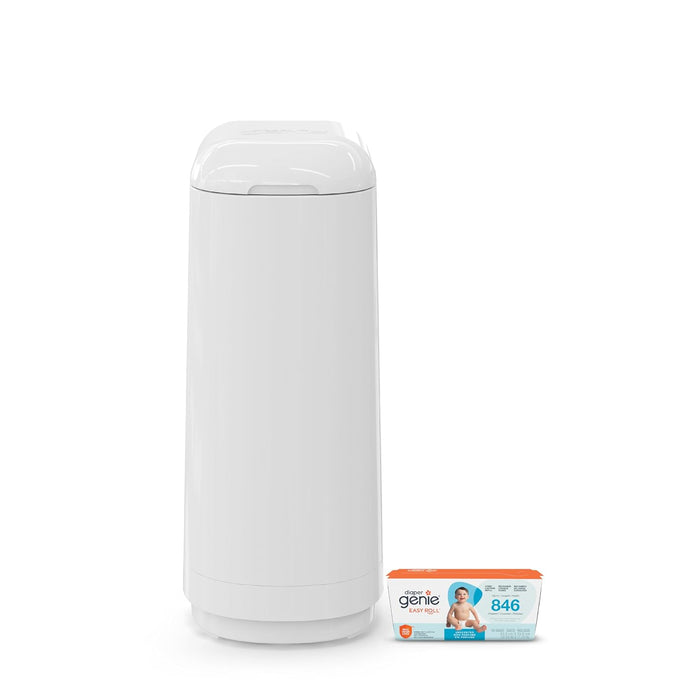 Diaper Genie Essence Diaper Pail with Easy Roll Refill, White