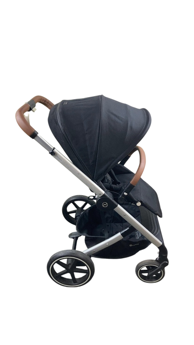 Shop Cybex Balios S Lux Stroller, 2020, Deep Black, Silver with Brown Leather at GoodBuy Gear