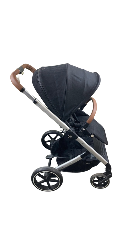 Shop Cybex Balios S Lux Stroller, 2020, Deep Black, Silver with Brown Leather at GoodBuy Gear