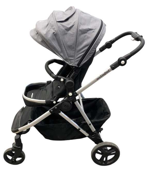 Shop Mockingbird Single 2.0 Stroller, 2025, Heather Grey, Silver With Black Leather, Solid Grey at GoodBuy Gear