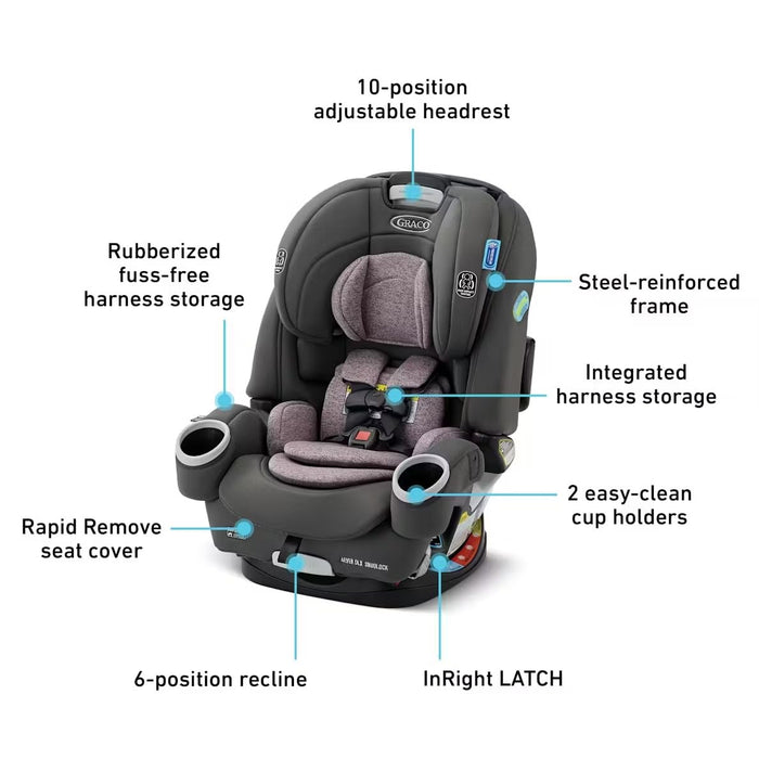 Graco 4Ever DLX SnugLock 4-in-1 Car Seat, 2021, Leila