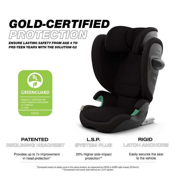 Cybex Solution G2 Folding High-Back Booster Seat, 2025, Moon Black