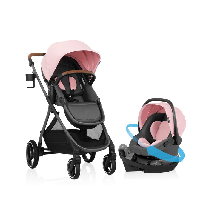 Evenflo Shyft Intuiti+ Travel System with Revolve180 LiteMax NXT Rotational Infant Car Seat, 2025, Amaranth Pink, Base Model