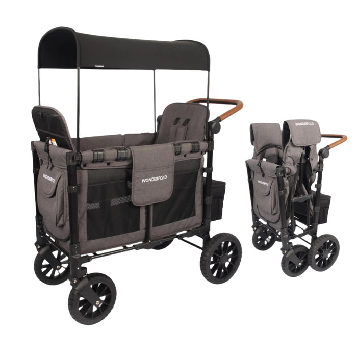 Wonderfold W2 Luxe Multifunctional Double Stroller Wagon, 2024, Charcoal Gray