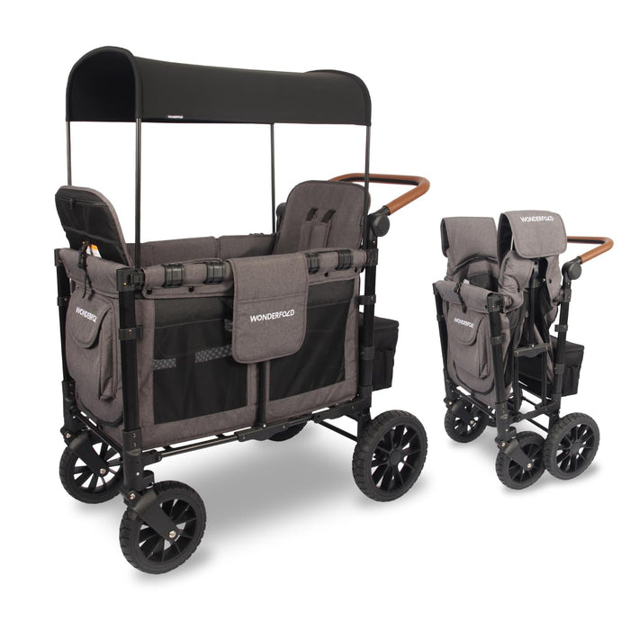 Wonderfold W2 Luxe Multifunctional Double Stroller Wagon, 2024, Charcoal Gray