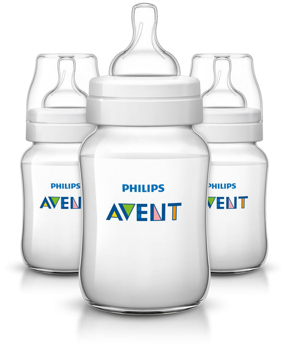 Philips Avent Anti-Colic Bottles, 9oz, 3 Pack, Clear