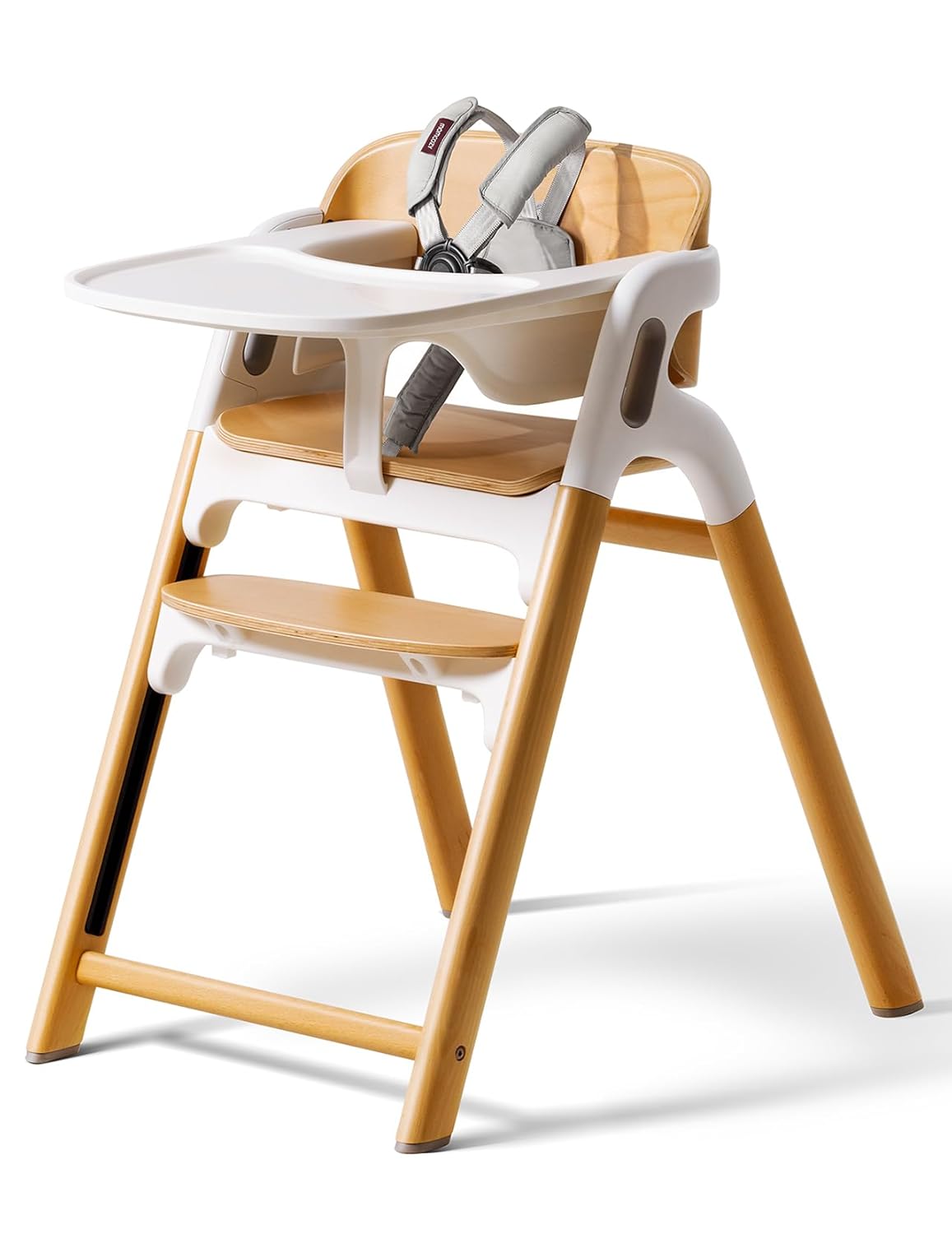 Momcozy DinerPal Wooden High Chair, Natural Wood, without Cushion ...