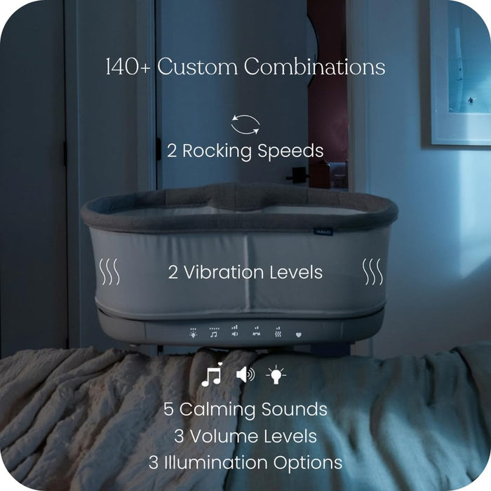 Halo BassiNest Connected Swivel Sleeper 3.0, White/Grey