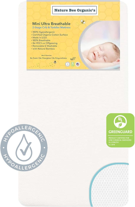 Shop Nature Bee Organics Mini Ultra Breathable 2-Stage Mattress, 24x38x5 at GoodBuy Gear