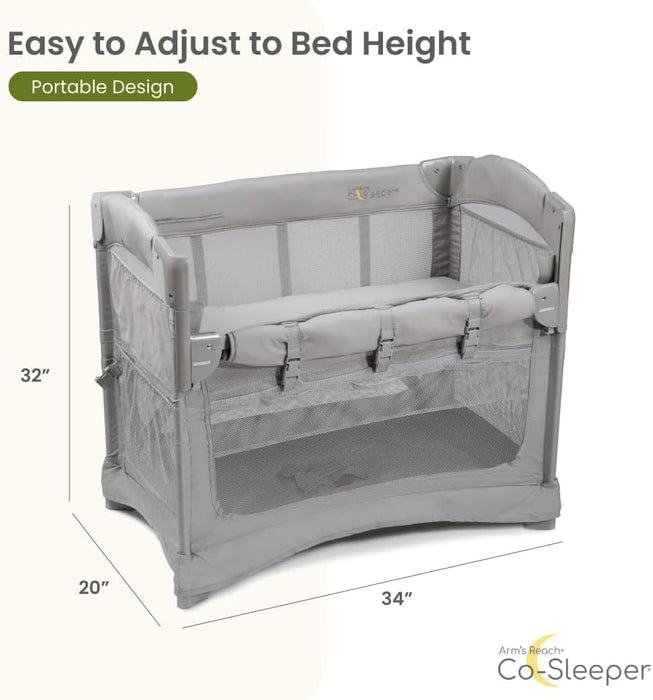 Arm's Reach Mini Ezee 2-in-1 Co-Sleeper, Grey