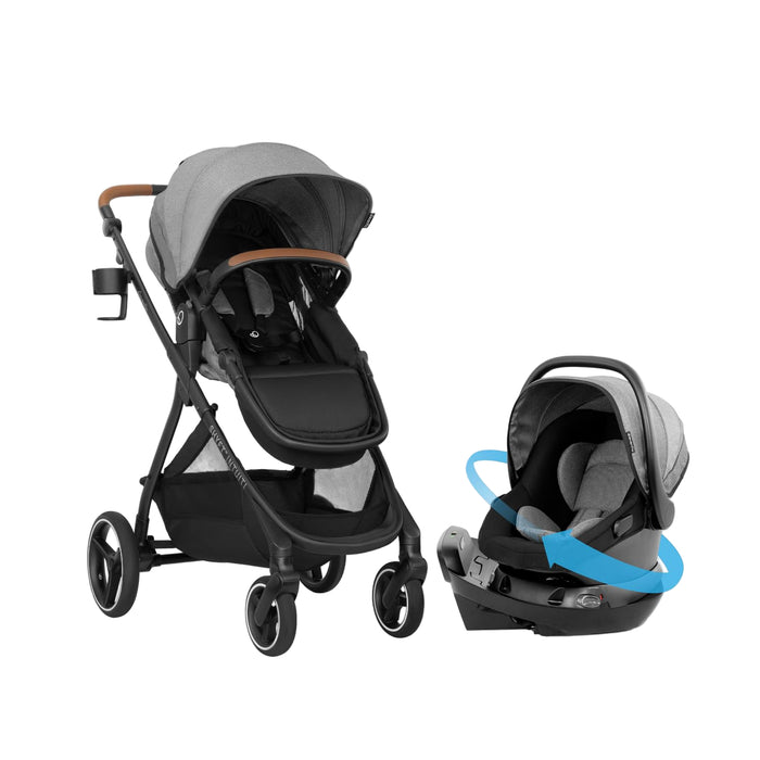 Shop Evenflo Shyft Intuiti Travel System with Revolve180 LiteMax NXT Rotational Infant Car Seat, 2024, Fossil Gray, Base Model at GoodBuy Gear
