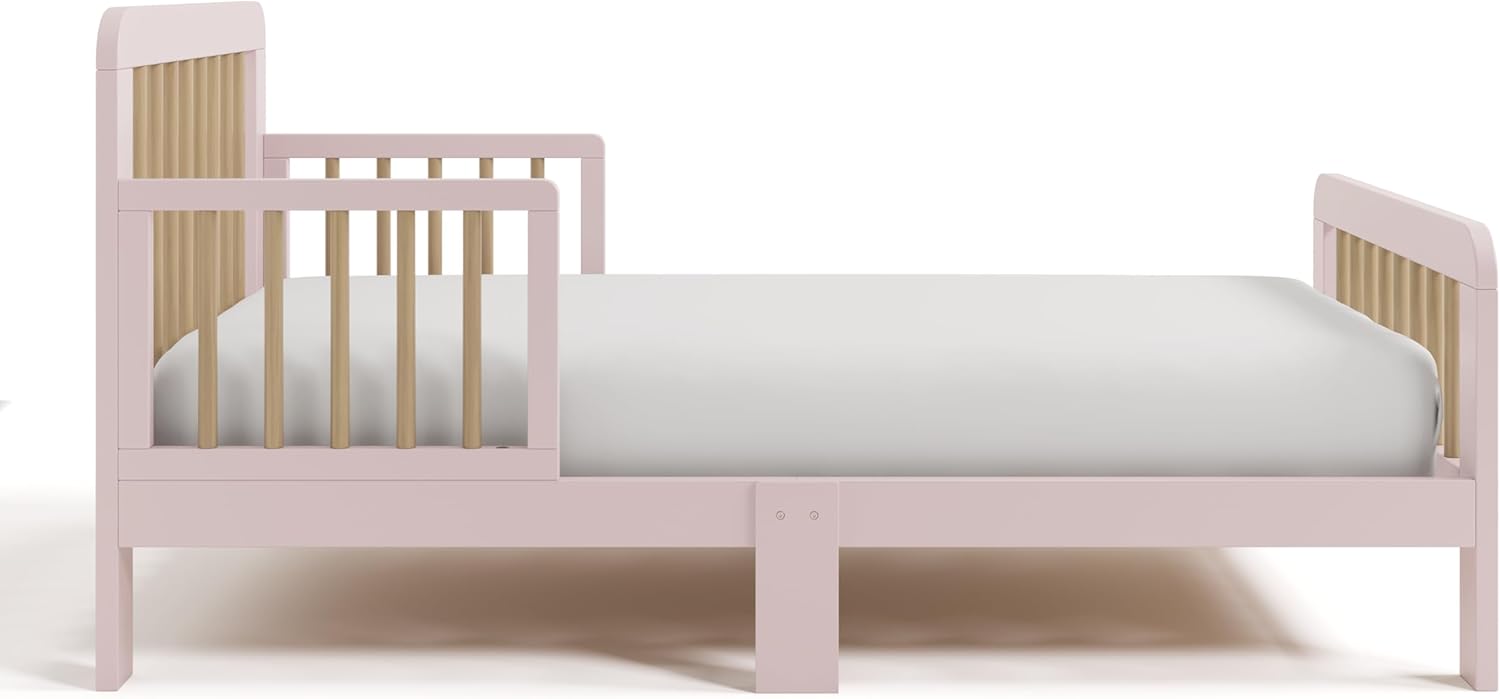 Stork Craft Pasadena Toddler Bed, Pink & Driftwood