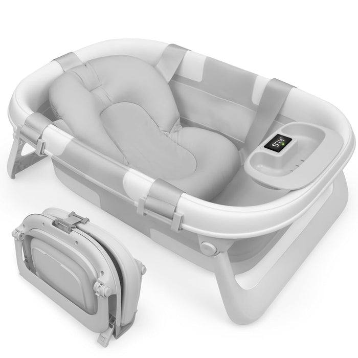 Jool Fold 'n Store 3 Stage Baby Bathtub, White/Gray