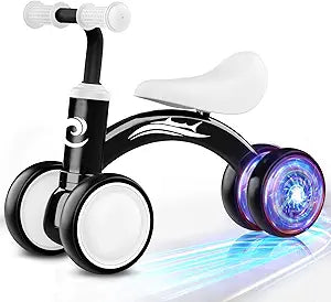 Gamfeiny Colorful Lighting Balance Bike, Black