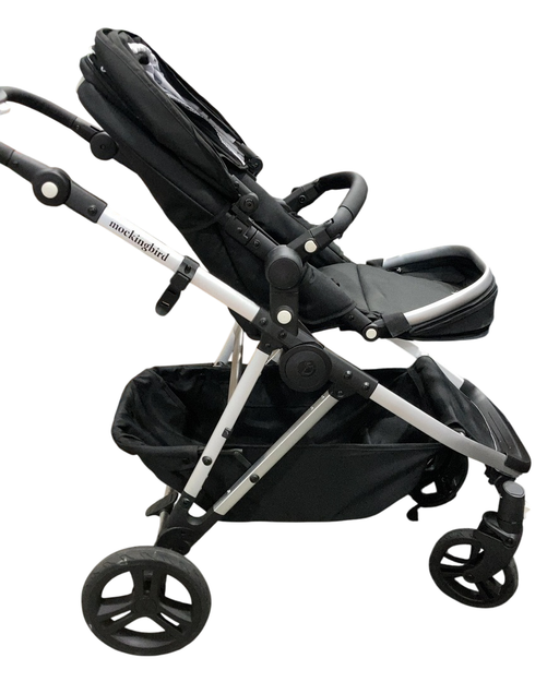 Shop Mockingbird Single 2.0 Stroller, 2025, Black, Silver With Black Leather, Watercolor Drops at GoodBuy Gear