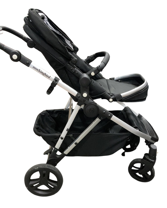 Shop Mockingbird Single 2.0 Stroller, 2025, Black, Silver With Black Leather, Watercolor Drops at GoodBuy Gear