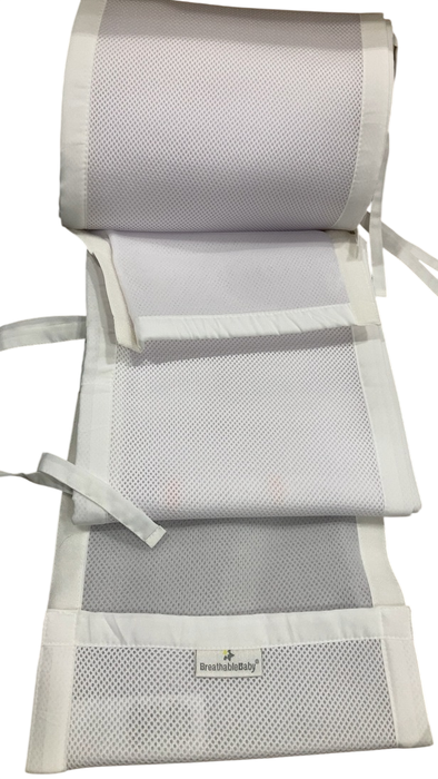 Breathable Baby Mesh Crib Liner, White, (Size 4FS Covers 3 or 4 Sides)