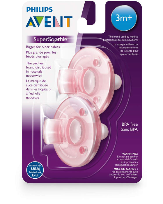 Philips Avent Soothie Pacifiers, Pink, 2 Pack, 3-18 Months