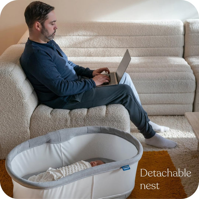 Halo BassiNest Connected Swivel Sleeper 3.0, White/Grey