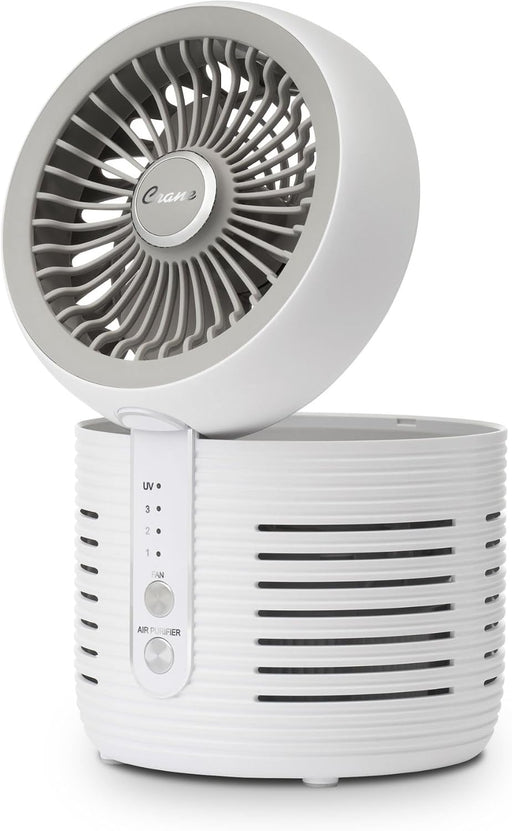 Shop Crane 2-in-1 Air Purifier and Desk Fan, White at GoodBuy Gear