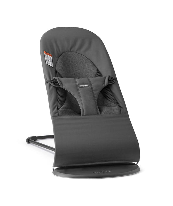 BabyBjorn Bouncer Balance, Black Frame, Dark Gray TriFabric