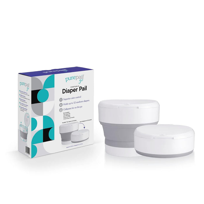 PurePail Go Portable Diaper Pail, White