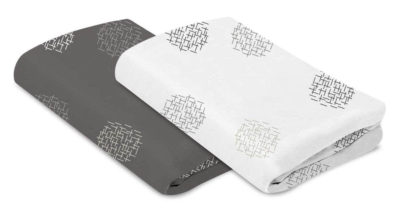 4moms Breeze Bassinet Sheet, 2 Pack, White & Grey