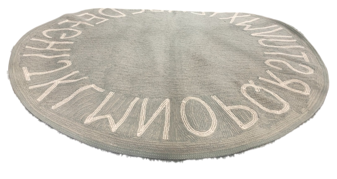 Shop Lorena Canals Round ABC Washable Rug 5', Vintage Blue at GoodBuy Gear