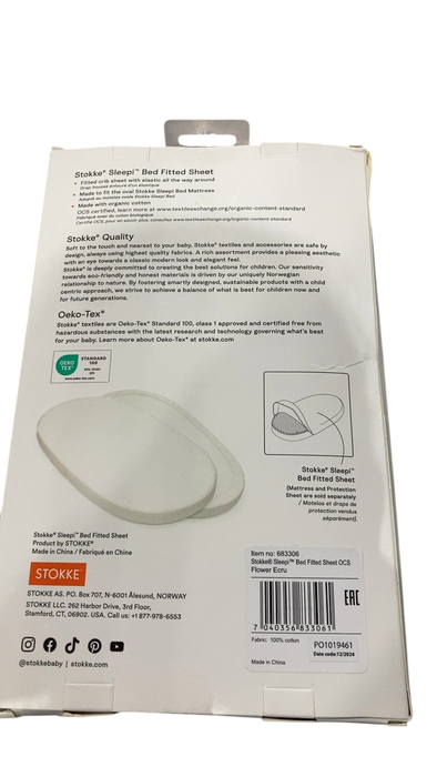 Shop Stokke Sleepi Fitted Sheet, V3, Flower Ecru at GoodBuy Gear
