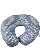 used Boppy Nursing and Infant Support Luxe Pillow, Blue Herringbone